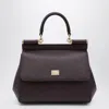 Dolce & Gabbana Large Wine-colored Sicily Hand Bag In Burgundy