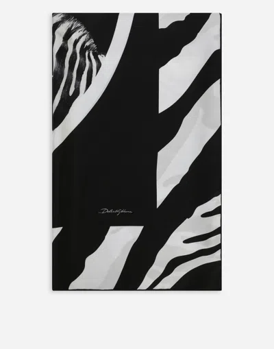 Dolce & Gabbana Large Zebra-print Twill Scarf (140 X 140) In Multicolor