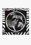 Dolce & Gabbana Large Zebra Print Twill Scarf In Monochrome