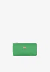 Dolce & Gabbana Large Zipped Leather Cardholder In Green