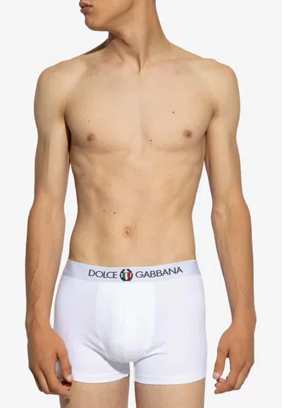 Dolce & Gabbana Laurel Patch Waistband Briefs In White