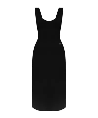 DOLCE & GABBANA DOLCE  GABBANA DG LOGO PLAQUE SLEEVELESS KNITTED DRESS