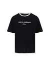 Dolce & Gabbana Logo-embroidered Layering Cotton T-shirt In Black