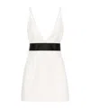Dolce & Gabbana Woolen Dress With Satin Belt And Straps In Neutral