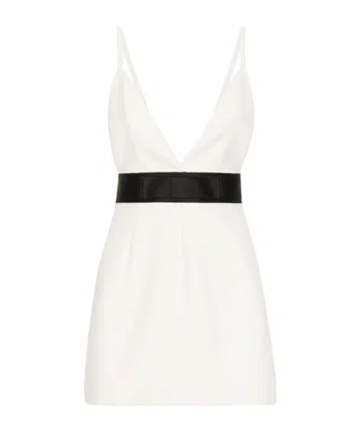 DOLCE & GABBANA DOLCE  GABBANA V-NECK SLEEVELESS MINI DRESS