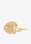 Dolce & Gabbana Leaf-motif Brass Brooch In Gold