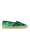 Dolce & Gabbana Blue Canvas Espadrilles For Men With Banano Print In Green