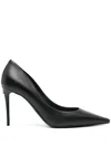 Dolce & Gabbana Black Pointed Pumps With Dg Detail In Black