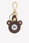 Dolce & Gabbana Leather Air Tag Chain In Brown