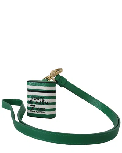 Dolce & Gabbana Leather Airpods Case In Green