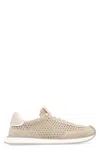 Dolce & Gabbana Leather And Fabric Low-top Sneakers In Beige