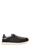 Dolce & Gabbana Dg Cushion Suede And Leather-trimmed Crocheted Sneakers In Black