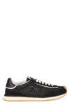 Dolce & Gabbana Dg Cushion Suede And Leather-trimmed Crocheted Sneakers In Black