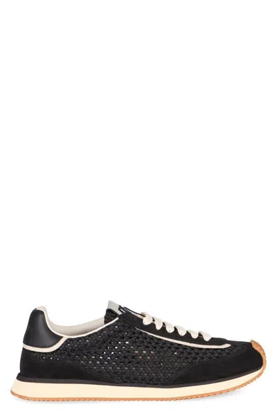 DOLCE & GABBANA DOLCE & GABBANA LEATHER AND FABRIC LOW-TOP SNEAKERS