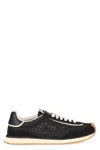 Dolce & Gabbana Dg Cushion Suede And Leather-trimmed Crocheted Sneakers In Black