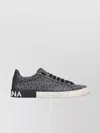Dolce & Gabbana Leather And Fabric Low-top Sneakers With All-over Motif