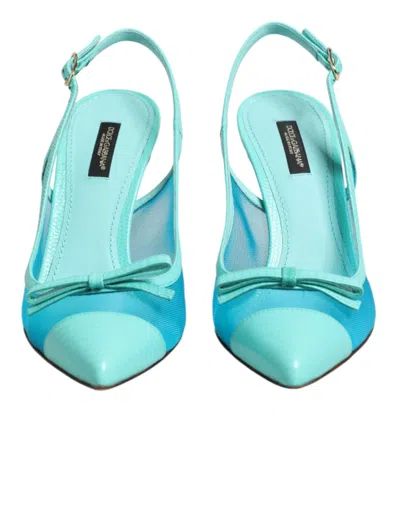 DOLCE & GABBANA DOLCE & GABBANA LEATHER AND MESH POINTED-TOE SLINGBACK HEEL