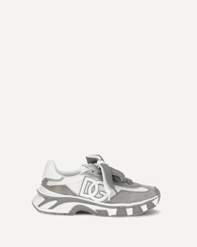 DOLCE & GABBANA LEATHER AND MESH SNEAKERS