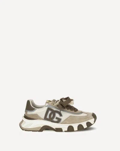 Dolce & Gabbana Leather And Mesh Sneakers In Multi