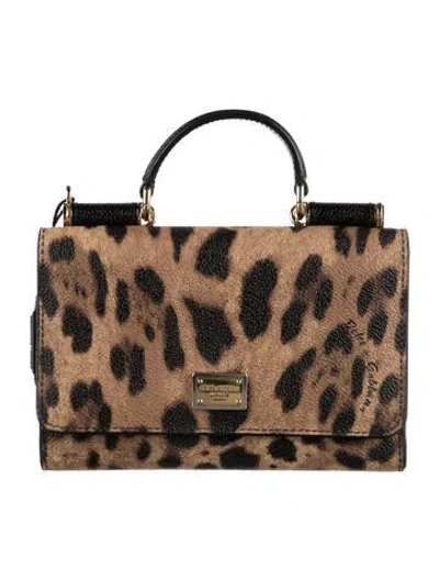 Pre-owned Dolce & Gabbana Leather Animal Print Continental Wallet W/ Tags In Multicolor