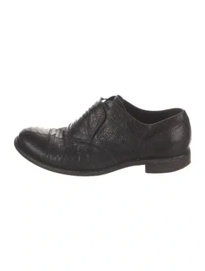 Pre-owned Dolce & Gabbana Leather Animal Print Oxfords In Black