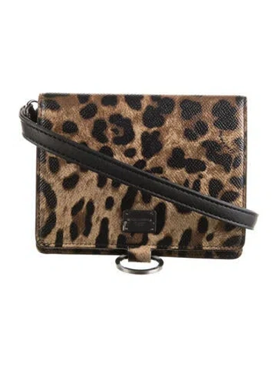 Pre-owned Dolce & Gabbana Leather Animal Print Wallet In Multicolor