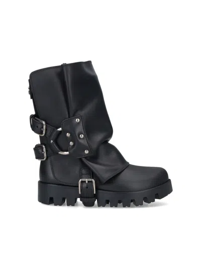 Dolce & Gabbana Leather Ankle Boots In Black