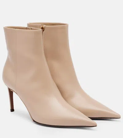 Dolce & Gabbana Leather Ankle Boots In White