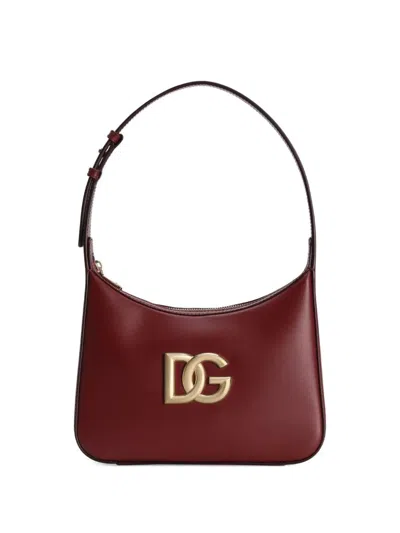 Dolce & Gabbana Bordeaux Leather Shoulder Bag In Burgundy