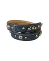 Dolce & Gabbana Blue Exotic Leather Crystals Shoulder Strap Python Bag In Blue