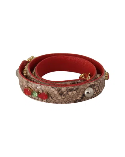 Dolce & Gabbana Leather Bag Strap In Brown