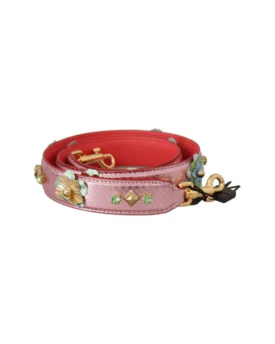 Dolce & Gabbana Leather Bag Strap In Pink