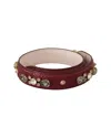 Dolce & Gabbana Bordeaux Leather Crystals Bag Shou In Red