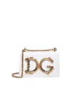 Dolce & Gabbana White Baroque Dg Logo Leather Cross Body Bag In White