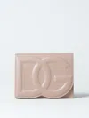 Dolce & Gabbana Leather Bag With Embossed Logo In Pink