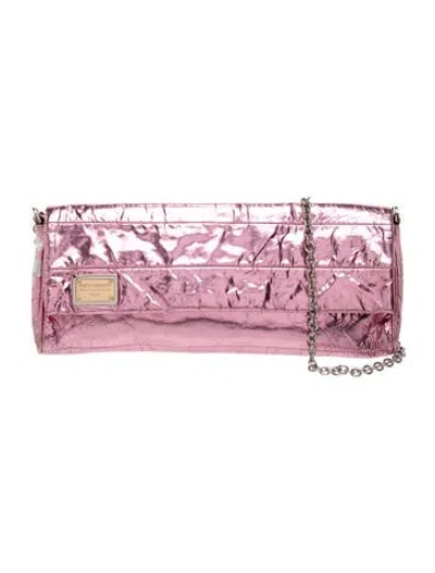 Pre-owned Dolce & Gabbana Leather Balenciaga Soft Hourglass Wallet On Chain Bag In Pink