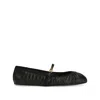 Dolce & Gabbana Black Ballerinas With Metallic Logo And Strap In Leather Woman