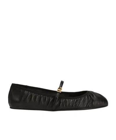 DOLCE & GABBANA DOLCE  GABBANA DG LOGO PLAQUE BALLET FLATS