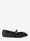 Dolce & Gabbana Black Ballerinas With Metallic Logo And Strap In Leather Woman In Black