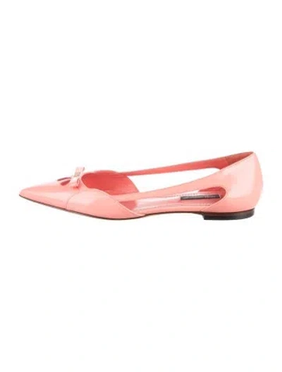 Pre-owned Dolce & Gabbana Leather Ballet Flats In Pink