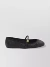 Dolce & Gabbana Black Ballerinas With Metallic Logo And Strap In Leather Woman In Black