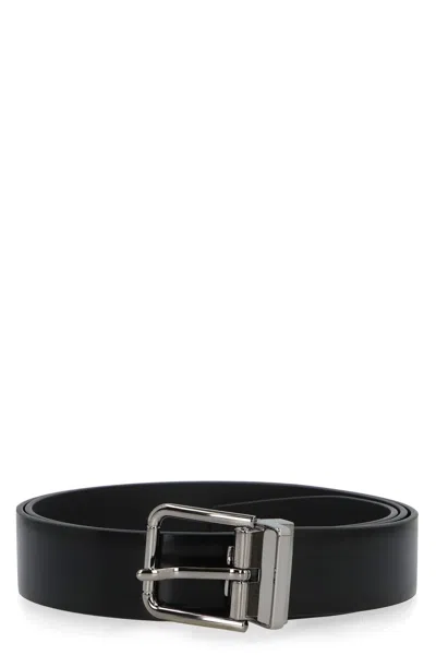 Dolce & Gabbana Leather Belt In Black