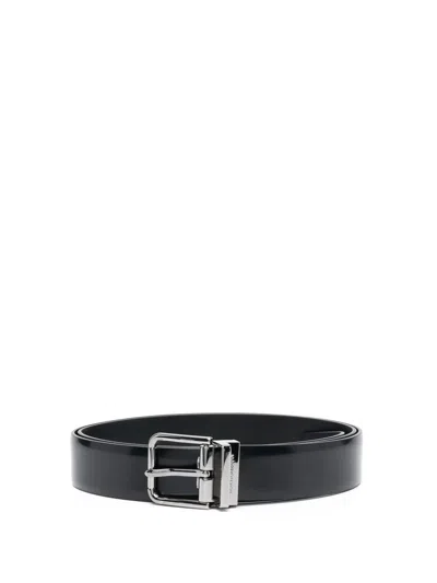Dolce & Gabbana Leather Belt In Black