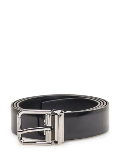 Dolce & Gabbana Leather Belt In Black