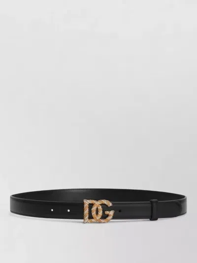 Dolce & Gabbana Leather Belt Adjustable Fit Waist Accessory In Black