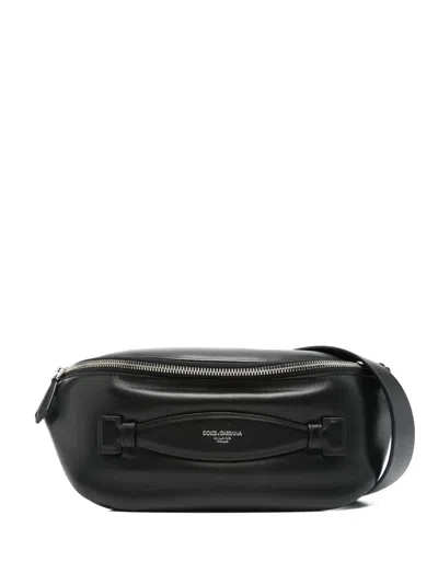 Dolce & Gabbana Leather Belt Bag In Black