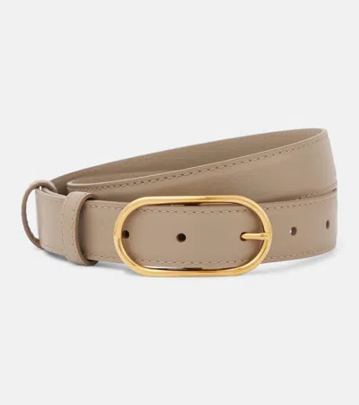 Dolce & Gabbana Leather Belt In Beige