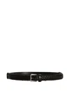 Dolce & Gabbana Black Belt With Buckle Closure And Interwoven Design In Leather Man In Black