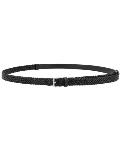 Dolce & Gabbana Black Woven Leather Belt