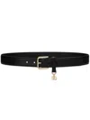 Dolce & Gabbana Logo-charm Leather Belt In Black